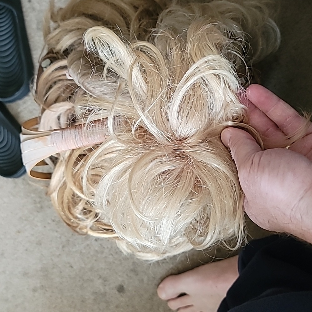 Hair pieces and a wig